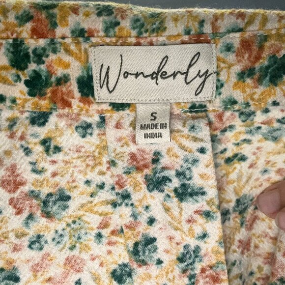 Small Wonderly yellow spotted colorful short-sleeve button down shirt - Picture 7 of 7